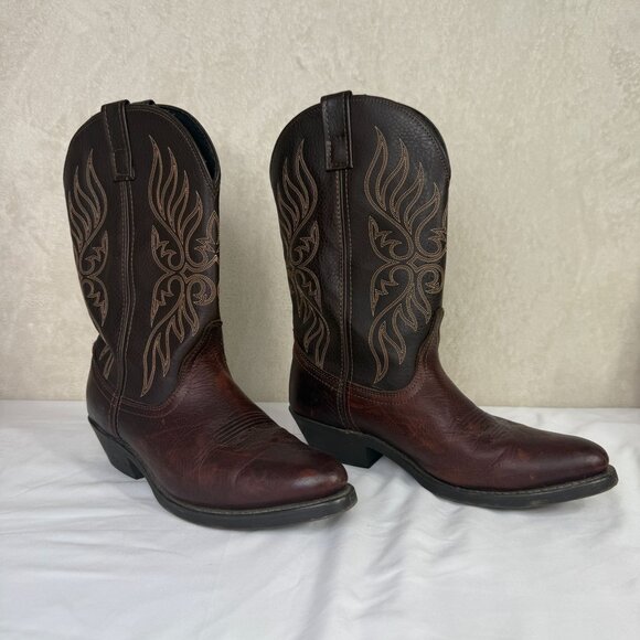 Laredo Women US10 Shelley Western Boots - Round Toe Leather Cowgirlcore Festival - Picture 1 of 8